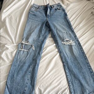 Distressed Blue Jeans